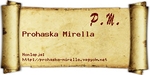 Prohaska Mirella névjegykártya
